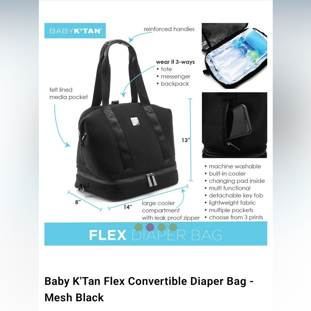 Flex Convertible Diaper Bag - Black